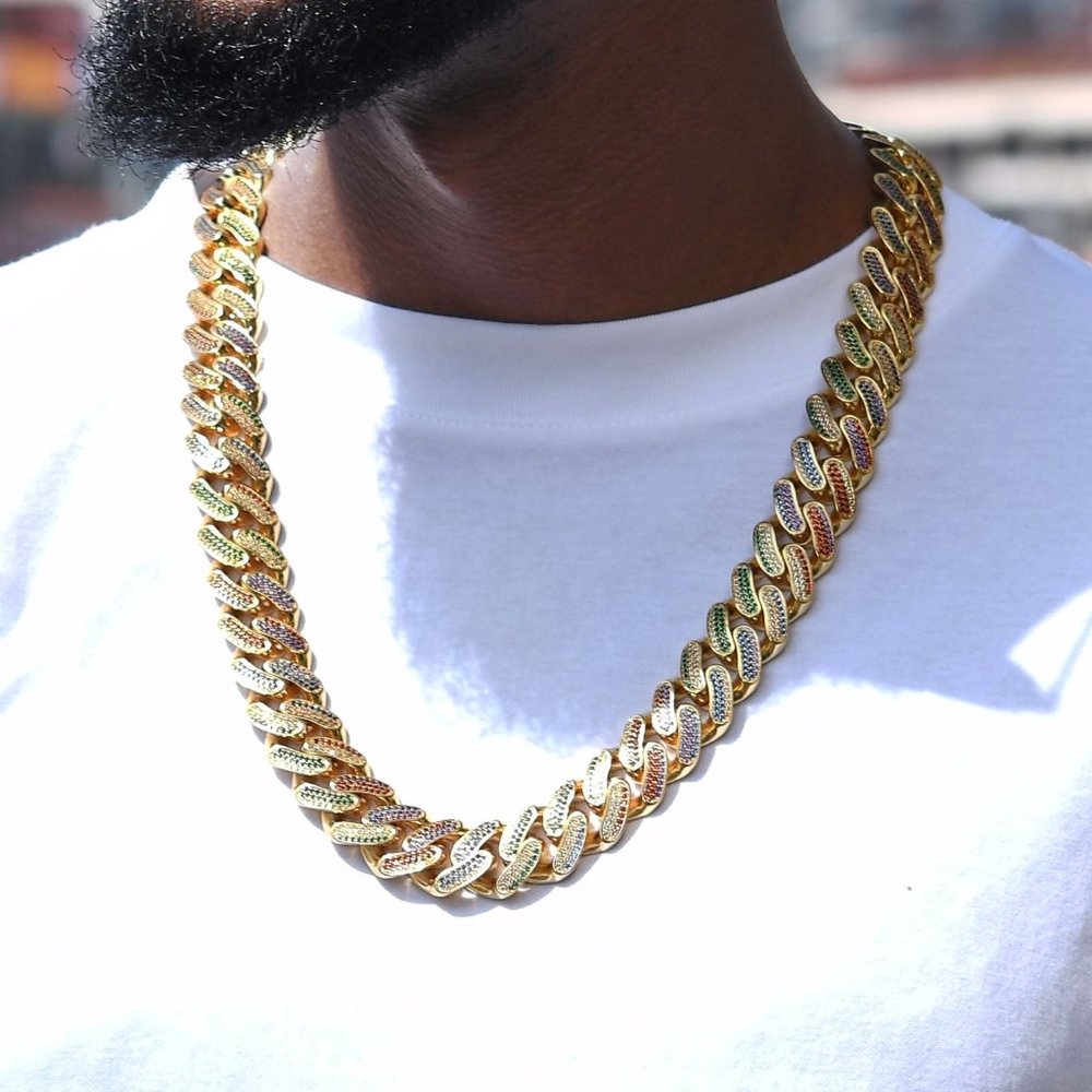 Men's multicolor Cuban Link Chain